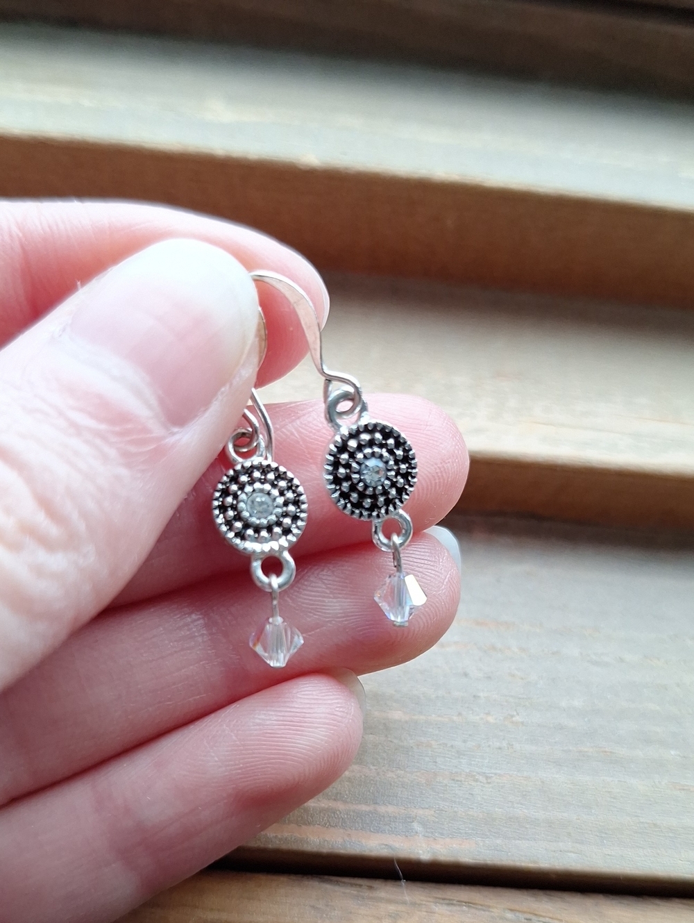Silver Medallion Beaded Earrings
